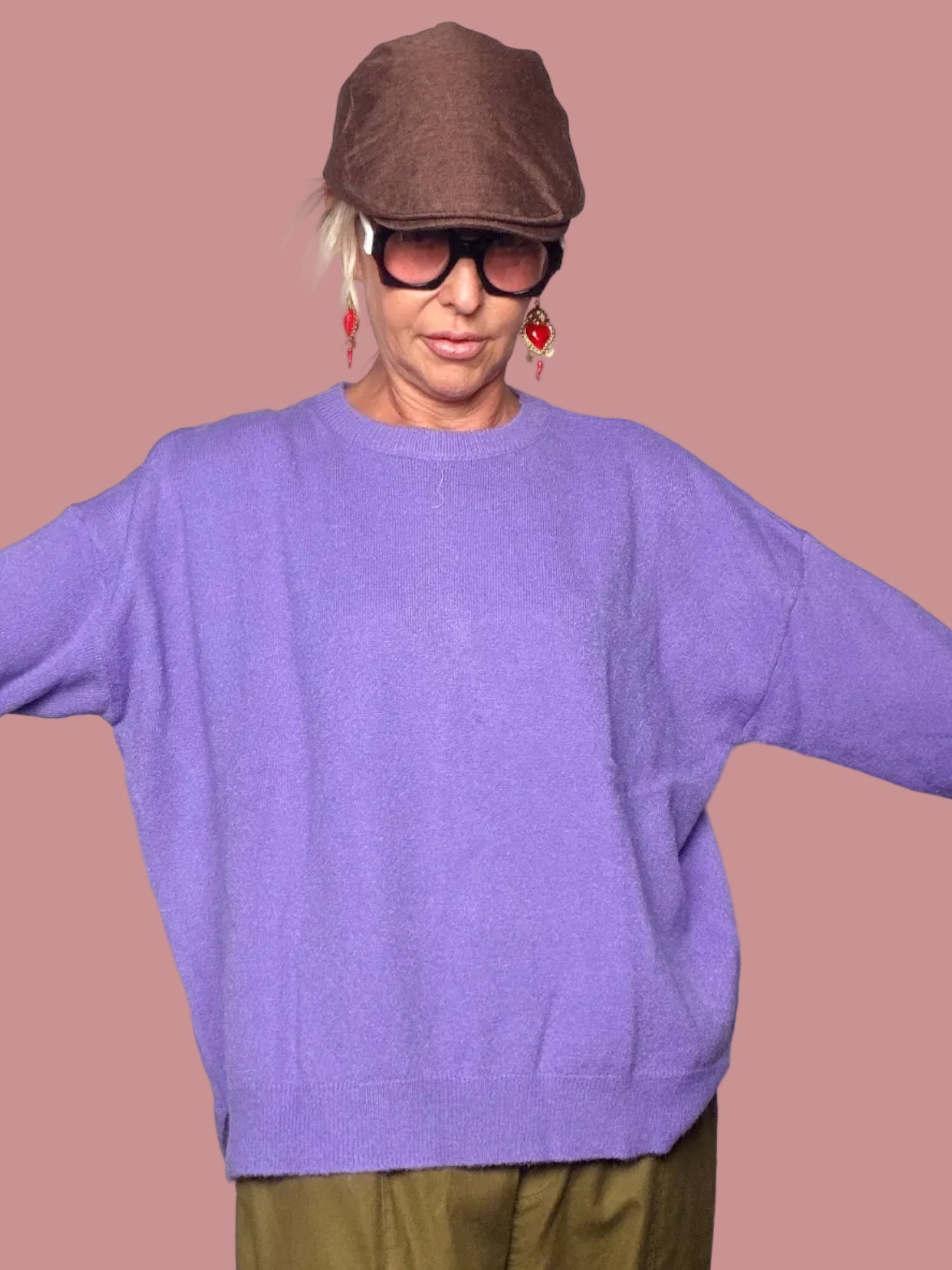 Maglia Girocollo Oversize in Maglia Fine