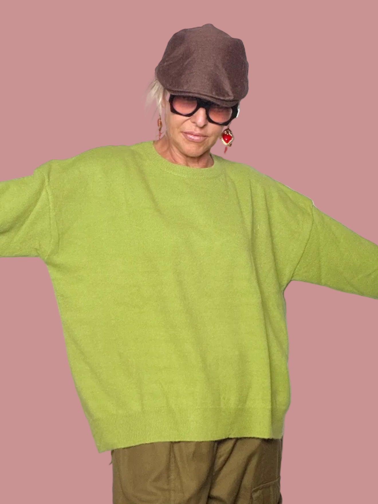 Maglia Girocollo Oversize in Maglia Fine