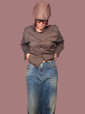 Jeans Dritto con Risvolto | Denim Medio