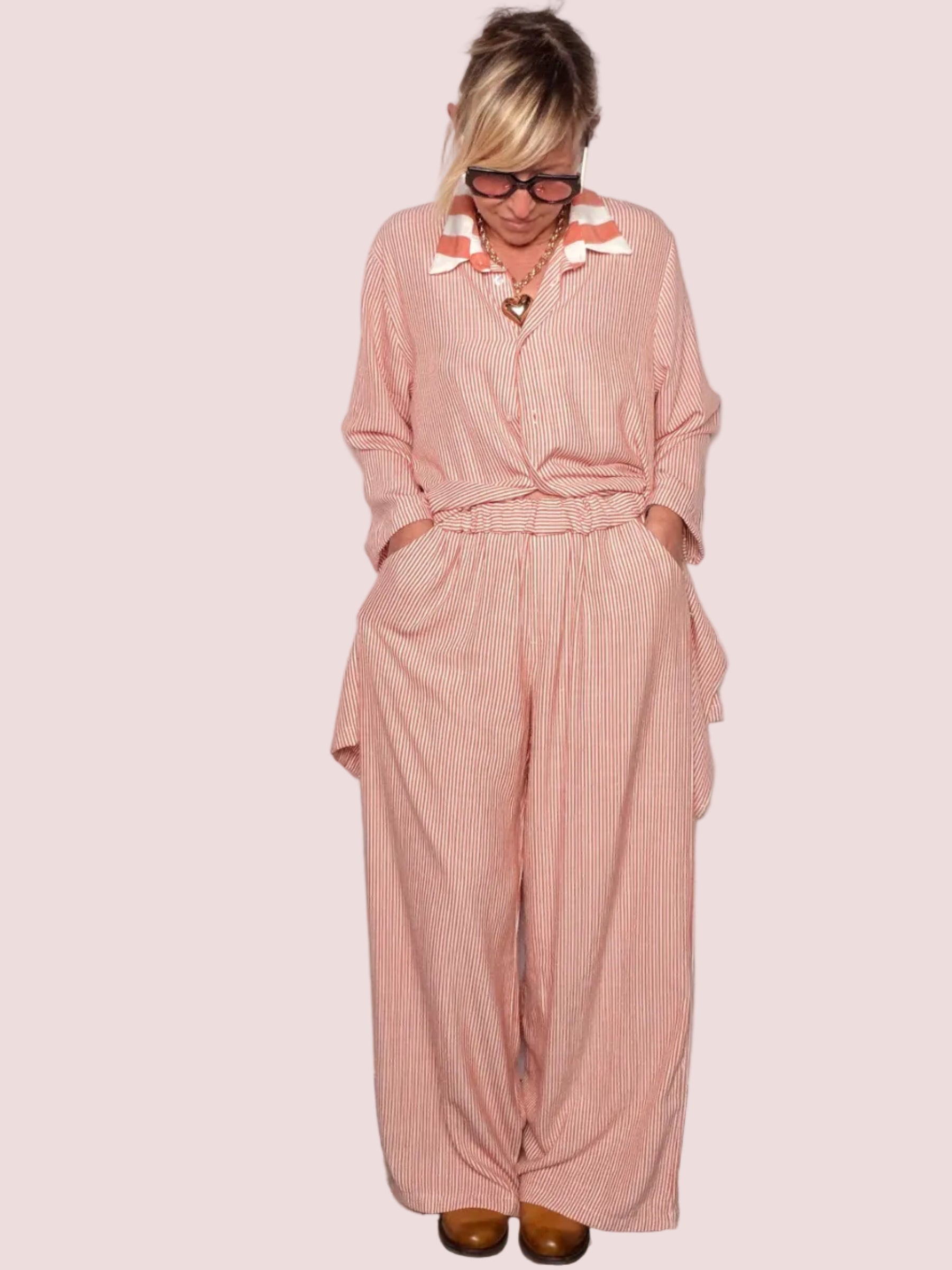 Pantalone Righe Farfalla