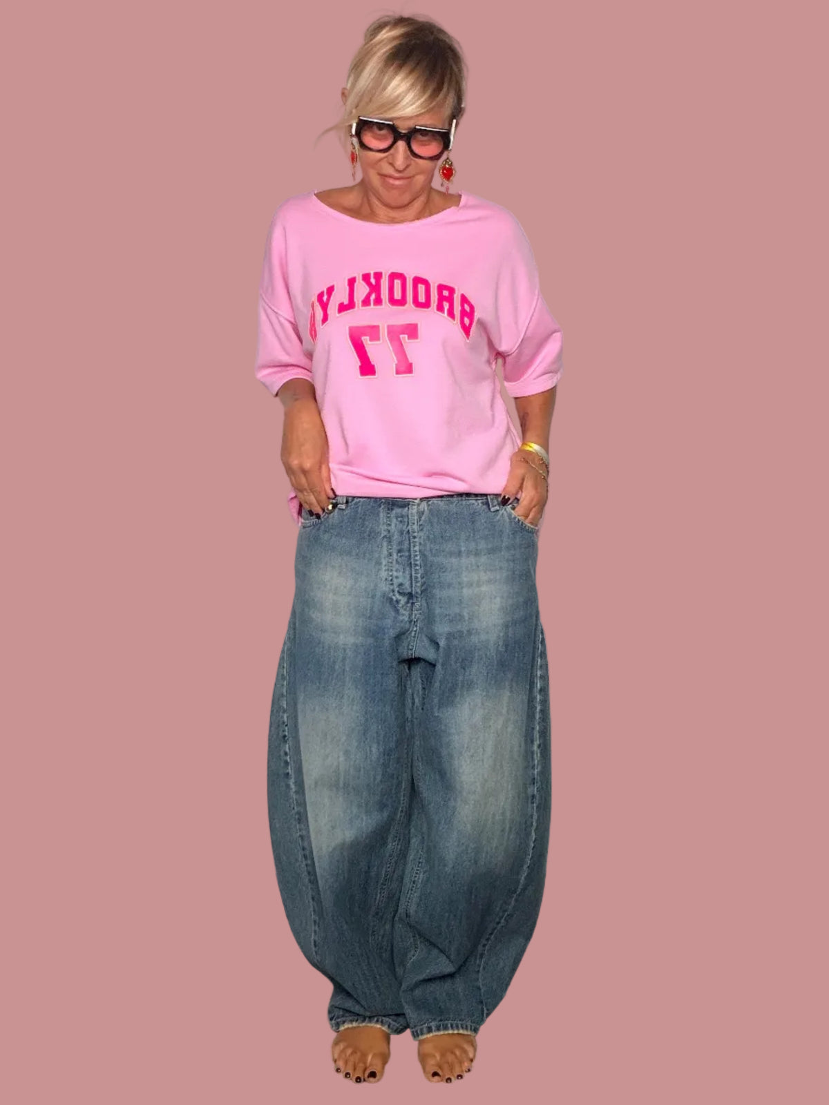 Jeans Vintage Wide Leg Effetto Vissuto