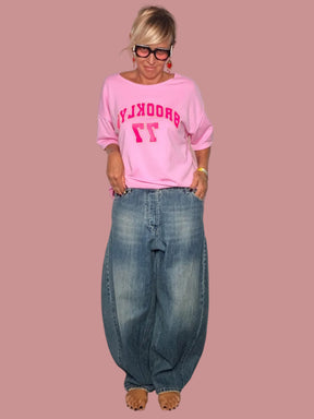 Jeans Vintage Wide Leg Effetto Vissuto