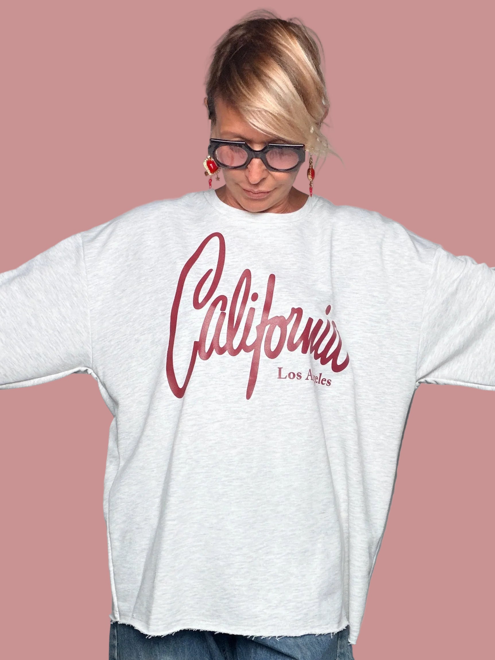 Felpa California Los Angeles Oversize | Maniche 3/4