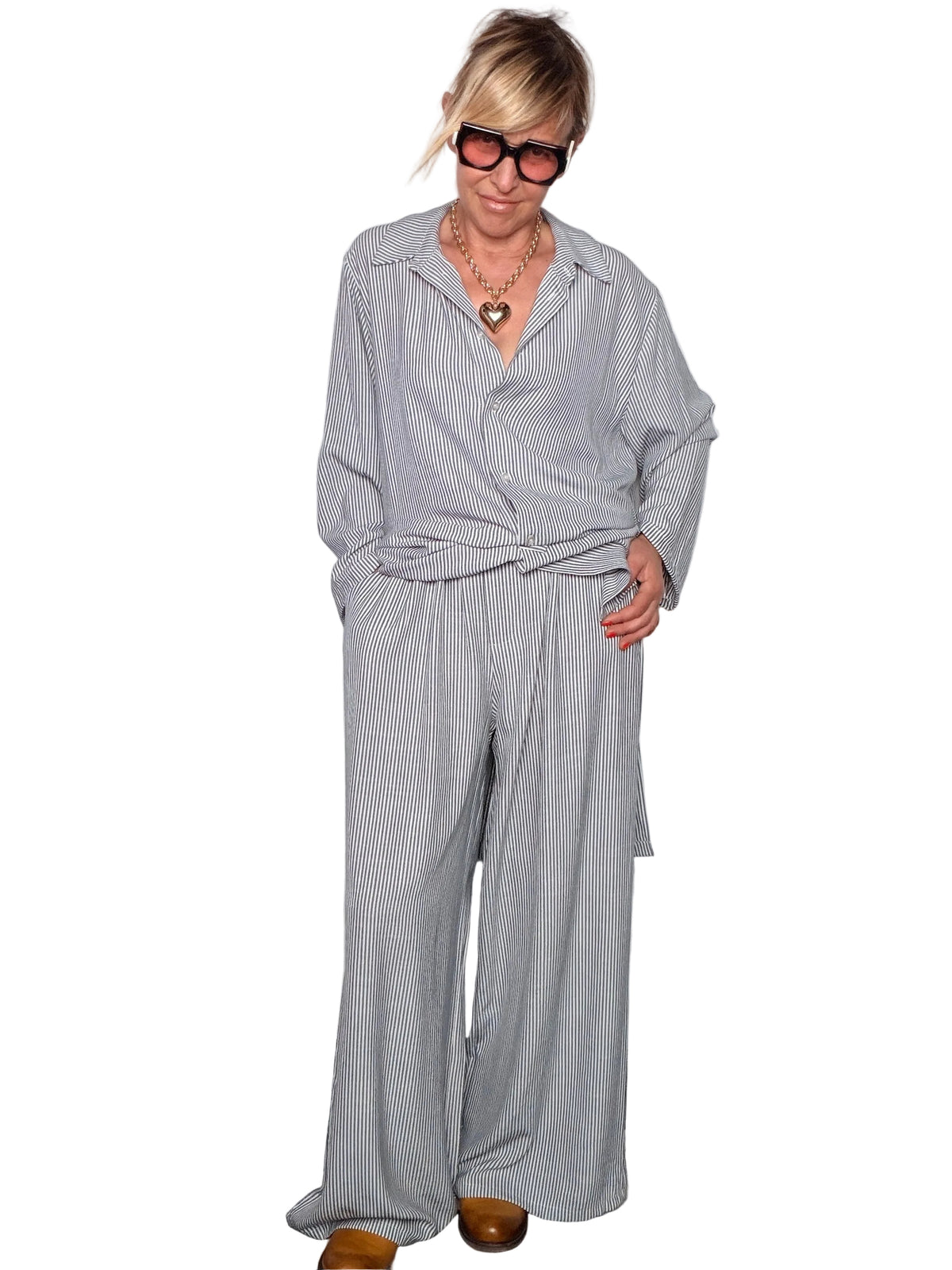 Pantalone Righe Farfalla