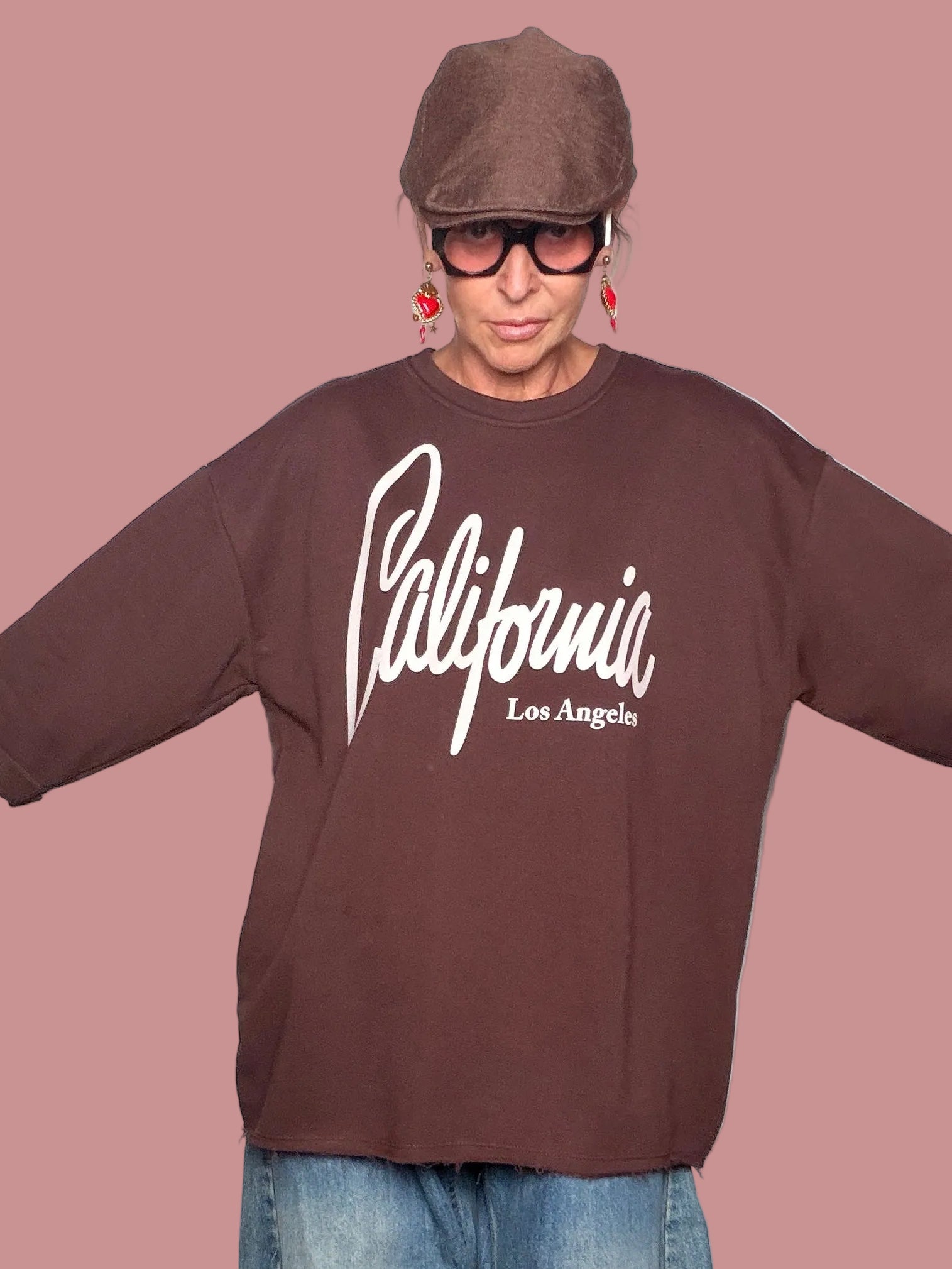 Felpa California Los Angeles Oversize | Maniche 3/4