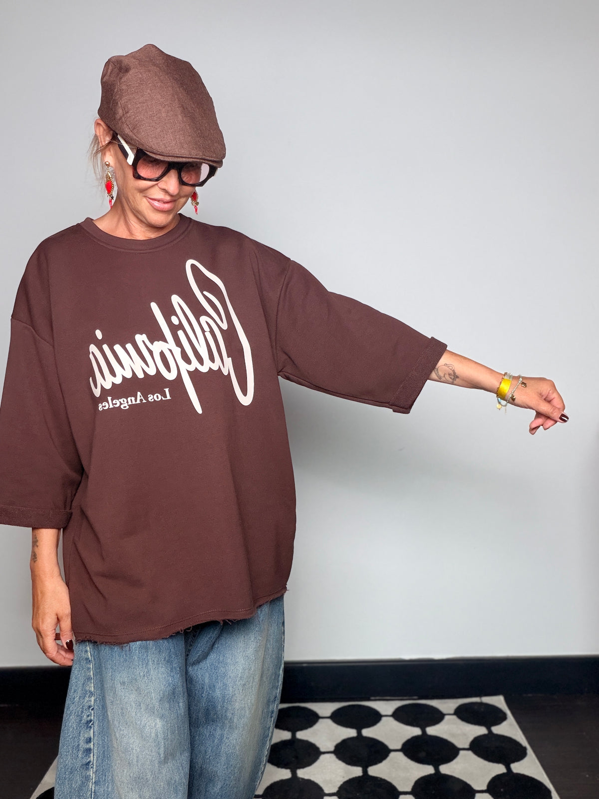 Felpa California Los Angeles Oversize | Maniche 3/4