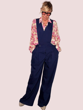 Tuta Intera Gilet Wide Leg Navy