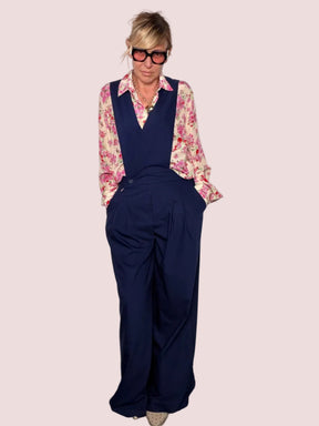 Tuta Intera Gilet Wide Leg Navy