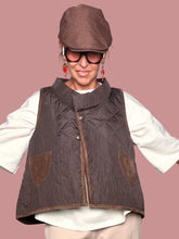 Gilet Trapuntato Crop | Terracotta o Marrone