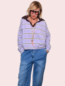 Felpa polo a righe – comfort deciso e stile easy-chic