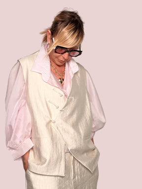 Gilet Sartoriale in Jacquard Avorio