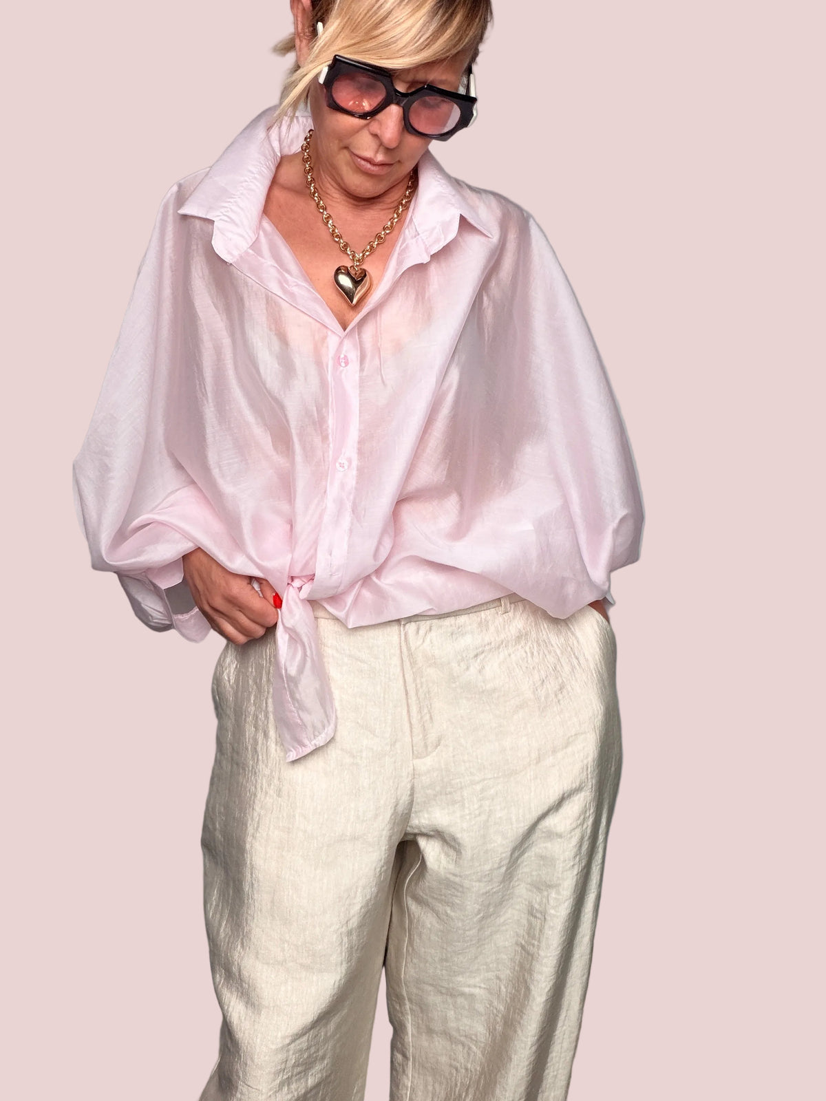 Pantalone Wide Leg Jacquard Avorio