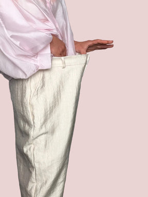 Pantalone Wide Leg Jacquard Avorio