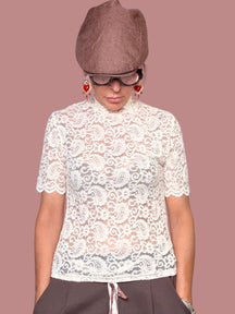 Maglia in Pizzo Paisley Semitrasparente