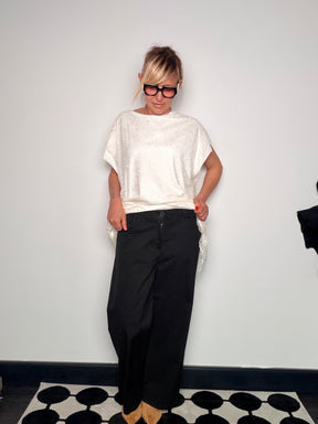 Pantalone cropped tinta capo