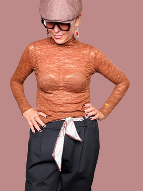 Maglia in Pizzo Paisley Semitrasparente