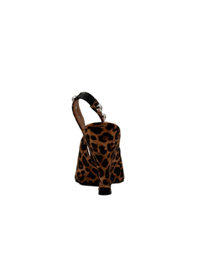 Slingback leopardata con zeppa