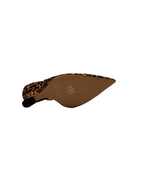 Slingback leopardata con zeppa