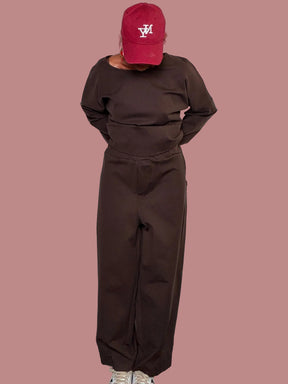 Pantalone in bengalina a gamba ampia