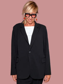 Giacca Monopetto Crêpe Oversize | Nero o Blu Navy