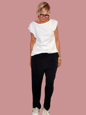 Pantalone Sigaretta Crêpe | Nero  e blu