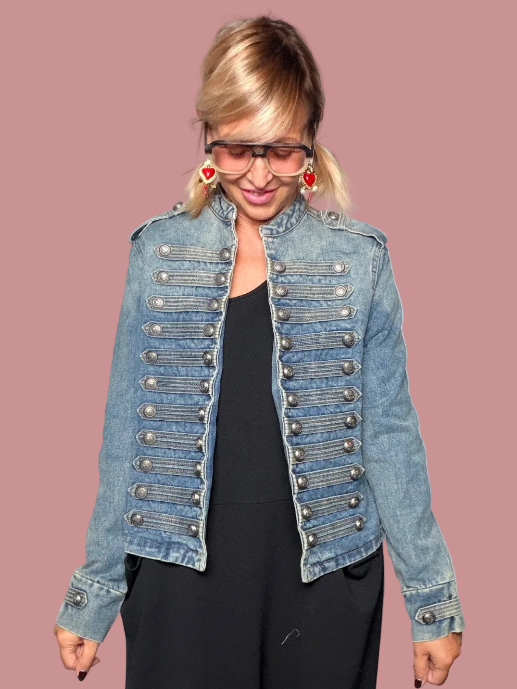 Giacca Denim Military Style | Bottoni Argentati (Copia)