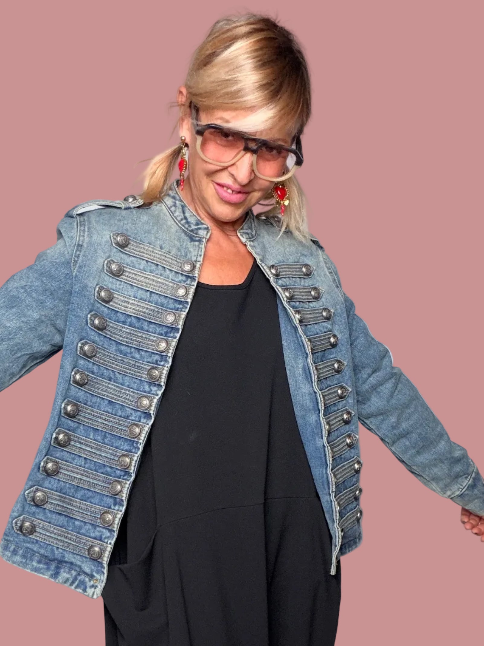 Giacca Denim Military Style | Bottoni Argentati (Copia)