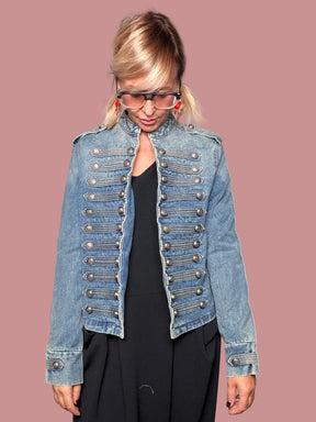 Giacca Denim Military Style | Bottoni Argentati (Copia)