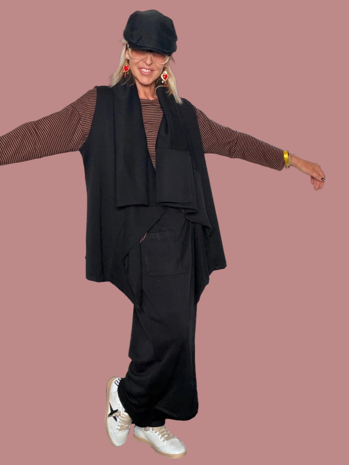Gilet Lungo Senza Maniche | Revers a Cascata