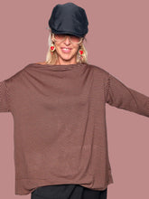 Maglia Oversize a Righe Scollo a Barca | Maniche 3/4