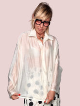 Camicia Oversize Organza Avorio con Pizzo Macramé