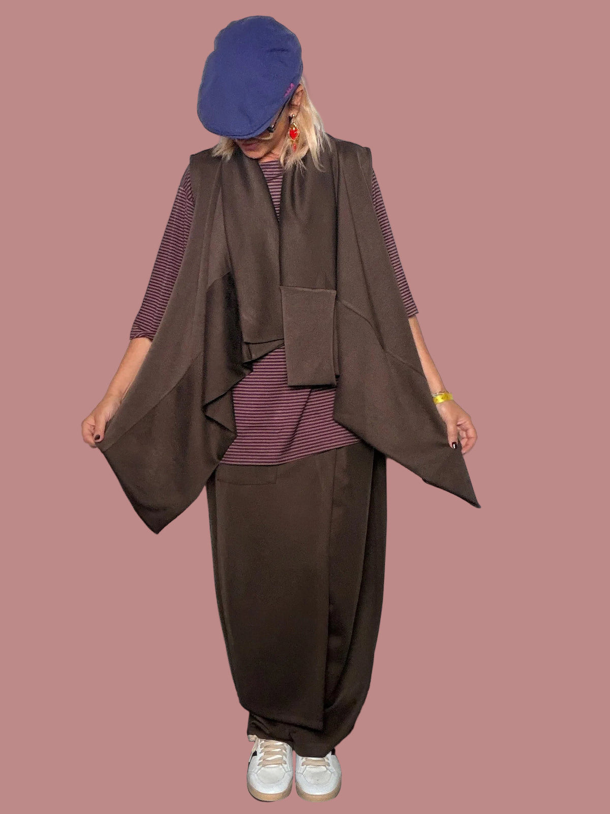 Gilet Lungo Senza Maniche | Revers a Cascata