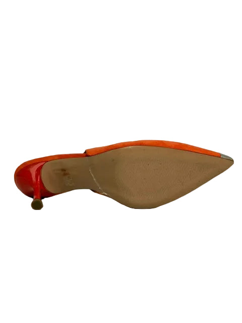 Slingback Camoscio Arancio con Puntale Metallico