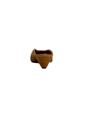 Mules Camoscio Cuoio Tacco Kitten