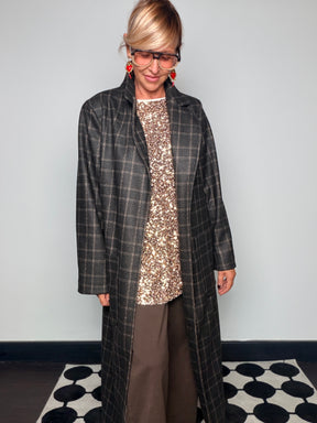 Cappotto Maxi Oversize Principe di Galles