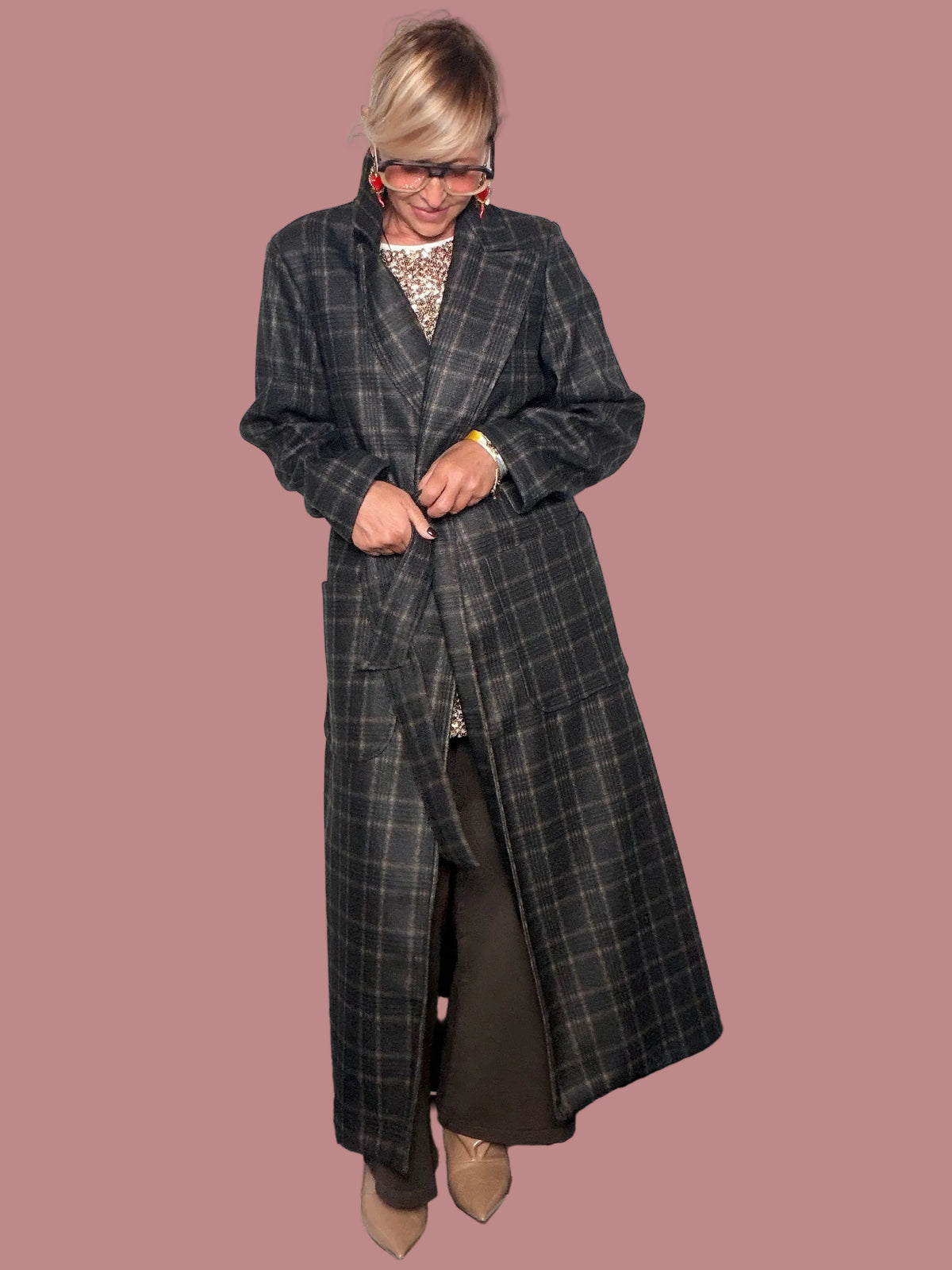 Cappotto Maxi Oversize Principe di Galles
