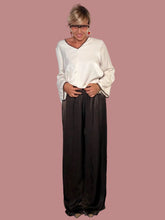 Pantalone Palazzo Raso Marrone | Banda Panna