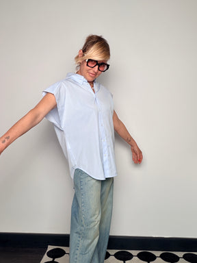 Camicia Oversize con Spalline Button-Down