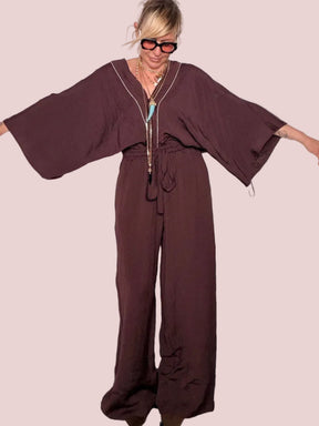 Tuta Kimono Viscosa Cioccolato