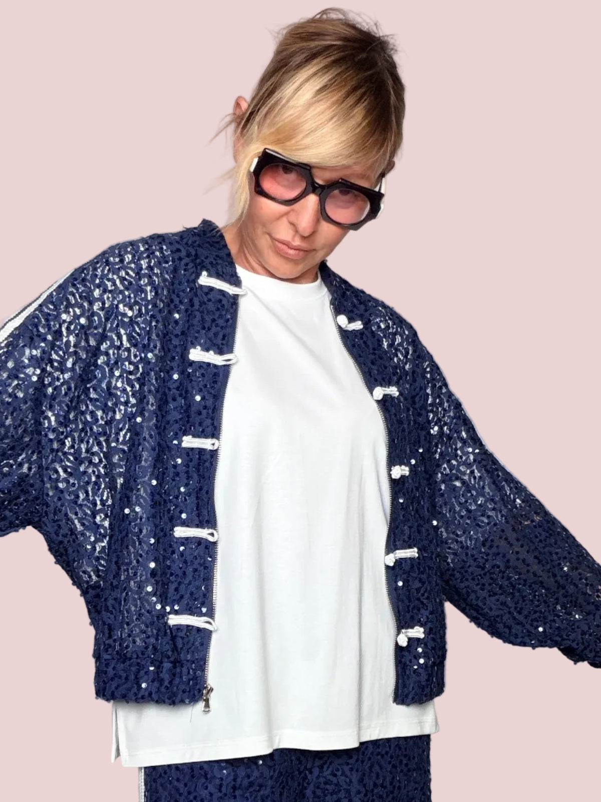 Bomber in Pizzo e Paillettes
