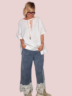Jeans Over con Pizzo