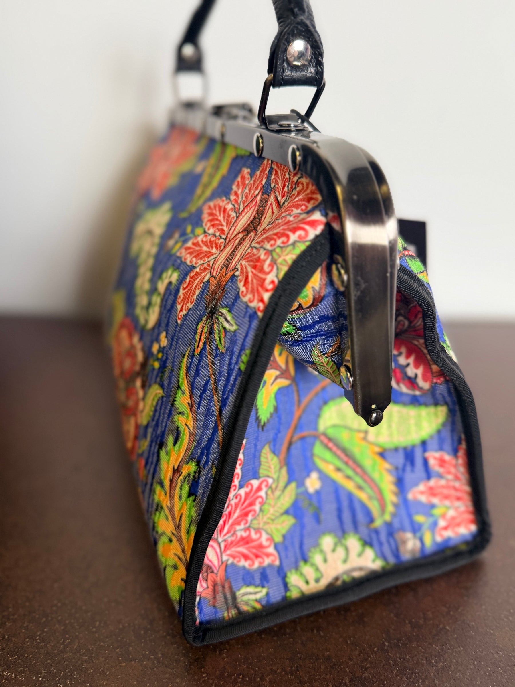 Doctor Bag Jacquard Floreale Blu – The Florentine Bag