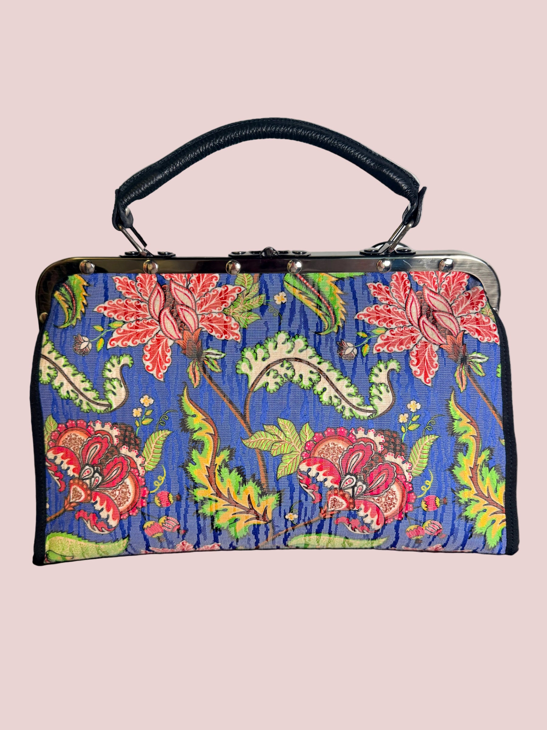Doctor Bag Jacquard Floreale Blu – The Florentine Bag