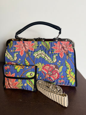 Doctor Bag Jacquard Floreale Blu – The Florentine Bag