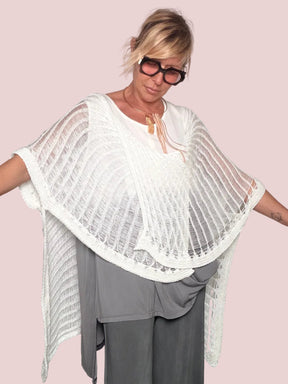 Maglia Rete Poncho – Bianco