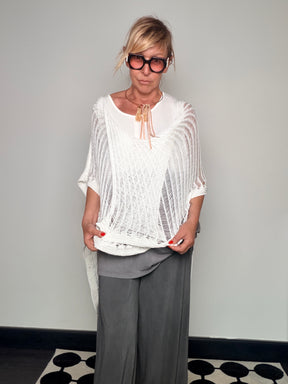 Maglia Rete Poncho – Bianco