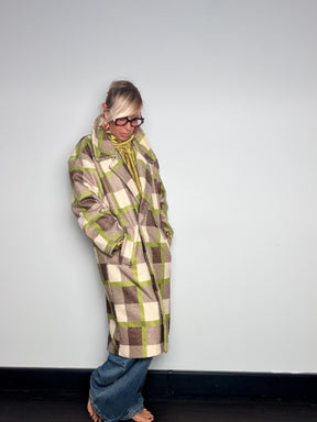 Cappotto Over Check Doppiopetto