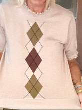 Maglia Argyle con dettagli romantici