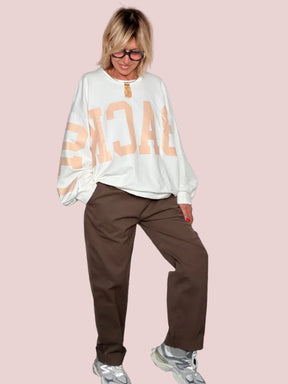 Pantalone Sigaretta Cotone con Pince Sartoriali