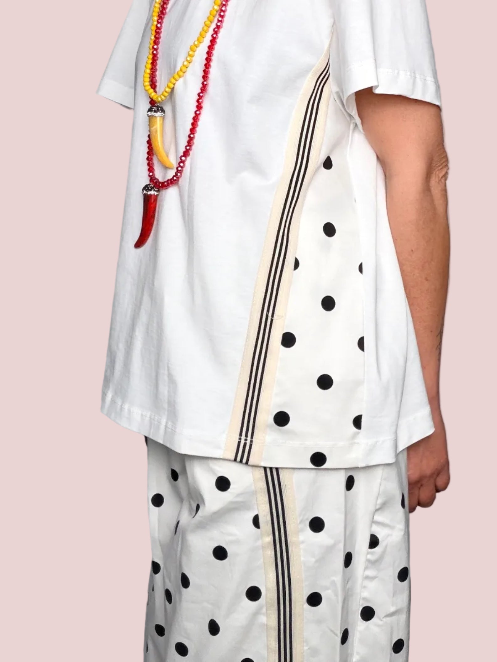 T-Shirt Pois Pannello Laterale